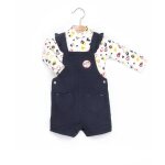 Ensemble salopette + haut b�b� fille indigo