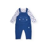 Ensemble salopette et t - shirt pour bb garon avec motif d animal bleu