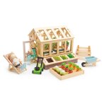 Ensemble de serre et jardin en bois pour maison de poupée multicolor Ensemble de serre et jardin en bois pour maison de poupée multicolor