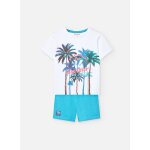 Ensemble t - shirt avec dessin frontal et bermuda uni blanc
