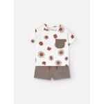 Ensemble t - shirt imprim et bermuda beige