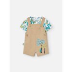 Ensemble t - shirt imprimé et salopette beige Ensemble t - shirt imprimé et salopette beige