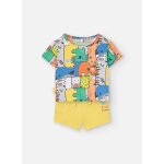 Ensemble t - shirt imprimé et short uni jaune Ensemble t - shirt imprimé et short uni jaune