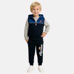 Ensemble t - shirts manches courtes et pantalon avec doudoune � imprim� marine