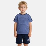 Ensemble t - shirt manches courtes et short gar�on bleu