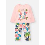 Ensemble t - shirt manches longues et leggings imprims rose