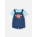 Ensemble t - shirt et salopette courte vert
