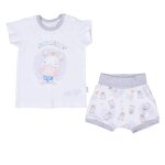 Ensemble t - shirt et short bb en coton bio milk cru