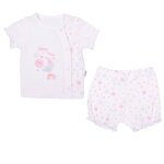 Ensemble t - shirt et short bb en coton bio sleep time rose