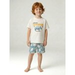 Ensemble t - shirt short gar�on coton �cru