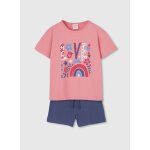 Ensemble t - shirt et short en maille orange