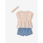 Ensemble short blouse b�b� fille �cru