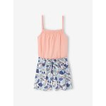 Ensemble short + dbardeur fille blanc imprim