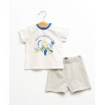Ensemble short + haut 100% coton b�b� gar�on gris chine clair