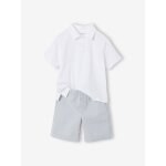Ensemble short polo gar�on ray� vert