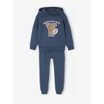 Ensemble sport garon sweat capuche imprim + jogging uni bleu ptrole