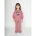 Ensemble sport sweat à capuche + jogging large fille vieux rose Ensemble sport sweat à capuche + jogging large fille vieux rose
