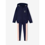 Ensemble sport sweat  capuche et legging fille matire tecnique marine