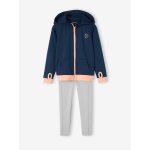 Ensemble de sport sweat zipp et legging technique fille marine