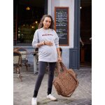 Ensemble sweat bisou mama et legging grossesse et postpartum envie de fraise gris chin