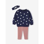 Ensemble sweat + legging + bandeau personnalisable bb fille marine