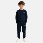 Ensemble sweat et pantalon jogging gar�on � imprim� marine