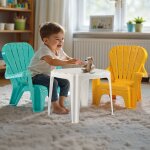 Ensemble table et chaises multicolore