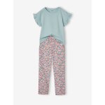 Ensemble tee - shirt + pantalon fille bleu gris�