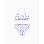 Ensemble top + culottes � motif stitch blanc
