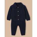 Ensemble torsad� en tricot b�b� bleu grise