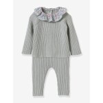 Ensemble en tricot b�b� col en tissu liberty rose