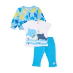 Ensemble en tricot trois pi�ces pour nouveau - n� bleu