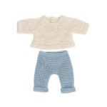 Ensemble tricot� 21cm - pull et pantalon bleu