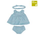 Ensemble tricot 38cm - robe et bandeau bleu