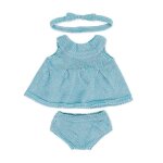 Ensemble tricot� 38cm - robe et bandeau bleu