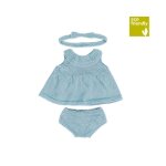 Ensemble tricot� 38cm - robe et bandeau bleu