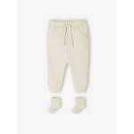 Ensemble uni pantalon et paire de chaussettes beige chiné Ensemble uni pantalon et paire de chaussettes beige chiné