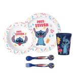 Ensemble vaisselle pour enfant stitch disney 5 pi�ces blanc / multicolore