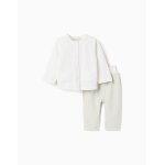 Ensemble en velours de pull + pantalon ray� blanc