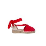 Espadrilles pour et enfant en couleur unie rouge