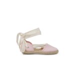 Espadrille fille rubans rose pastel