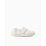 Espadrilles en lin avec broderie florale blanc