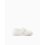 Espadrilles en lin avec broderie florale blanc