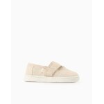 Espadrilles en lin avec fermeture � scratch beige