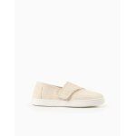 Espadrilles en lin avec fermeture � scratch beige clair
