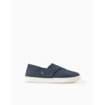 Espadrilles en lin avec fermeture � scratch bleu fonc�