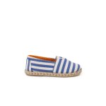 Espadrilles rayures style camping bande lastique bleu