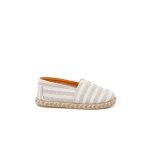 Espadrilles rayures style camping bande �lastique �cru