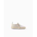 Espadrilles en toile � rayures beige clair