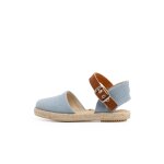 Espadrilles en toile recycle avec bande type cuir ciel clair